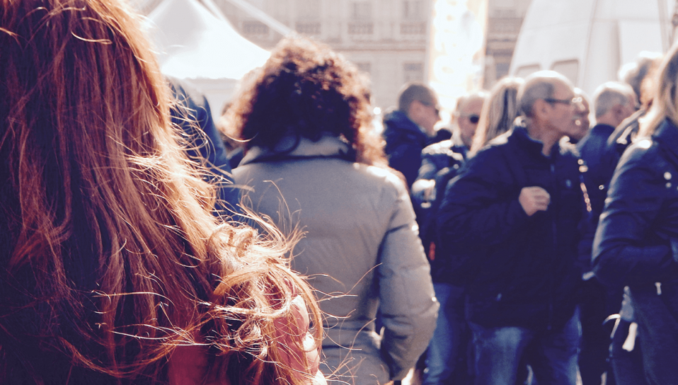 Blockchain foule rue Blockchain foule rue