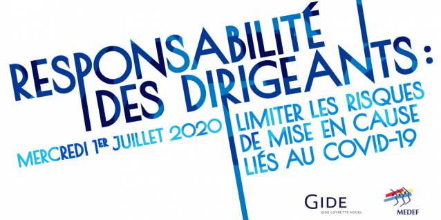 responsabilité des dirigeants : mercredi 1er juillet 2020